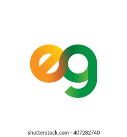 initial letter eg linked circle lowercase logo orange green
