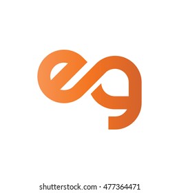 Initial Letter EG Linked Circle Lowercase Logo Orange
