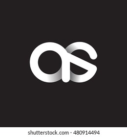 Initial Letter AS Linked Circle Lowercase Logo Black & White