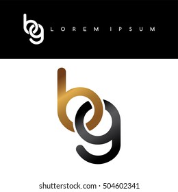 initial letter linked circle lowercase logo gold black background