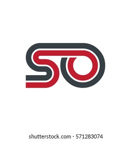 Initial Letter SO Linked Design Logo