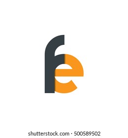 Initial Letter Linked Isolated Lowercase Logo Black Orange