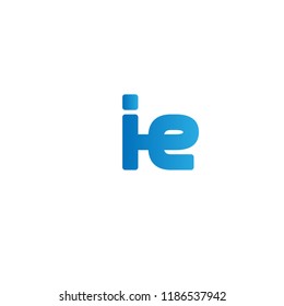 Initial Letter IE Linked Logo in Blue