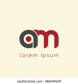 am initial letter linked lowercase logo. a and m vector template design.