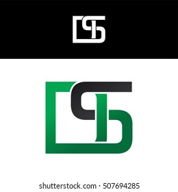 initial letter linked overlapped uppercase logo green black