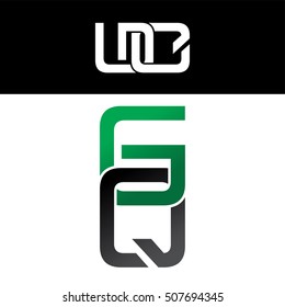 initial letter linked overlapped uppercase logo green black