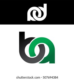 initial letter linked overlapped uppercase logo green black