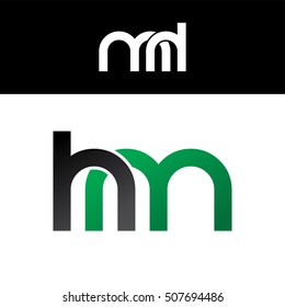 initial letter linked overlapped uppercase logo green black