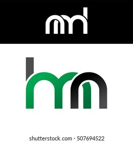 initial letter linked overlapped uppercase logo green black