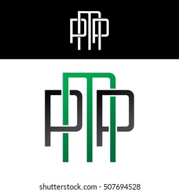 initial letter linked overlapped uppercase logo green black