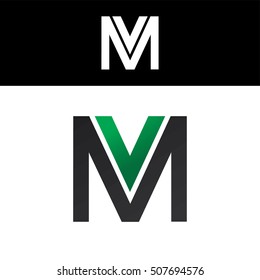 initial letter linked overlapped uppercase logo green black