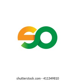 initial letter so linked round lowercase logo orange green