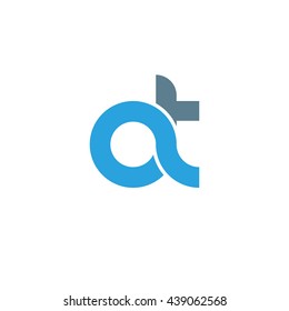 initial letter at linked round lowercase logo blue