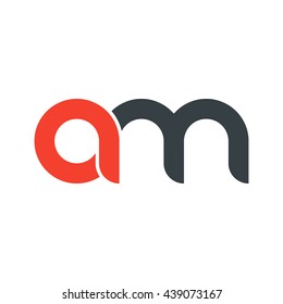 initial letter am linked round lowercase logo red