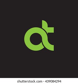 initial letter at linked round lowercase logo green