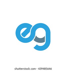 initial letter eg linked round lowercase logo blue