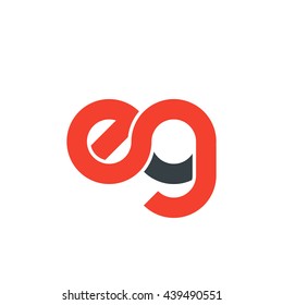 initial letter eg linked round lowercase logo red