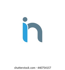initial letter in linked round lowercase logo blue