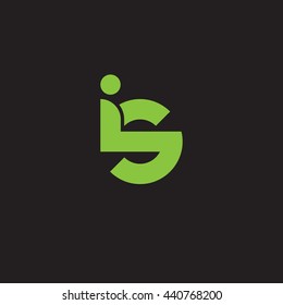 initial letter is linked round lowercase logo green