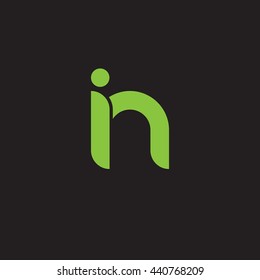 initial letter in linked round lowercase logo green