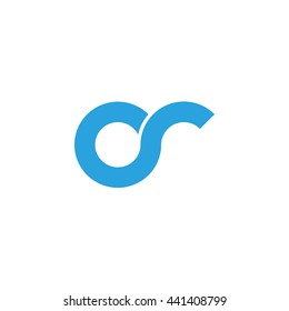 initial letter or linked round lowercase logo blue