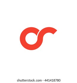 initial letter or linked round lowercase logo red