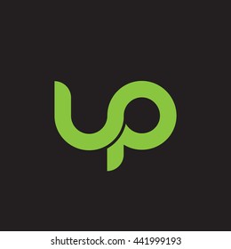 Initial Letter Up Linked Round Lowercase Logo Green