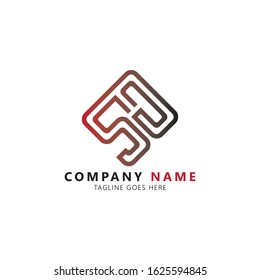 Initial letter so linked uppercase modern logo design template elements. Red black gradation letter isolated on white background. Suitable for company logo, business, consulting group company.