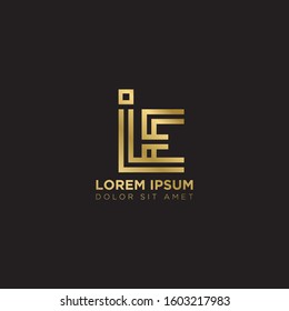 Initial Letter IE linked uppercase overlap modern gold logo vector design template. Suitable for business, consulting group company.
