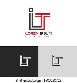 Initial Letter IT linked uppercase overlap modern logo design template. Suitable for business, consulting group company