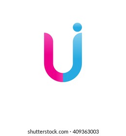 initial letter lj linked round lowercase logo pink blue