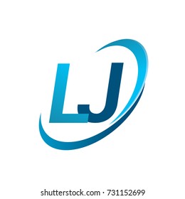 initial letter LJ logotype company name colored blue swoosh design concept. vector logo for business and company identity.