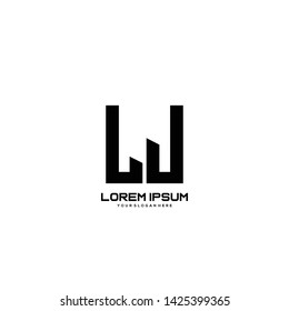 Initial letter LJ minimalist art logo vector