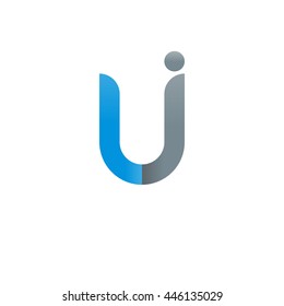 initial letter lj modern linked circle round lowercase logo blue gray