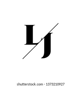 Initial Letter LJ Monogram Sliced. Logo template isolated on white background