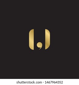 Initial letter lj uppercase modern logo design template elements. Gold letter Isolated on black  background. Suitable for business, consulting group company.