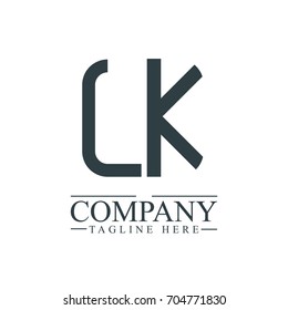 Initial Letter LK Linked Box Design Logo