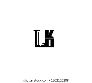 Initial Letter LK Linked Monogram Minimalism Linear Logo