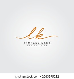 Logotipo de la carta inicial LK - Logo de la firma manuscrita