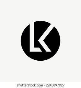 Initial Letter LK Negative Space Logo Design