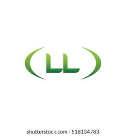 initial letter LL brackets uppercase logo green vector element template design