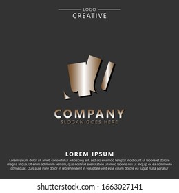 Letra inicial Todos los elementos de plantilla de diseño con logotipo Gold. Letra l espacio negativo. Apropiado para negocios, empresa de grupo de consultoría.