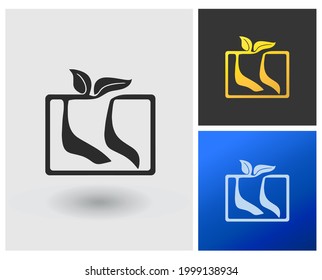 Initial letter LL logo design for fruit shop or herbal company