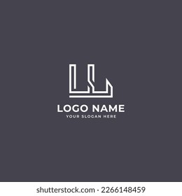 initial letter LL logo design stock vector template modern minimalist