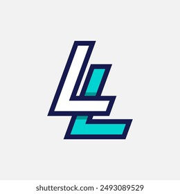 Initial Letter LL Logo, Monogram Logo letter L with L combination, design logo template element, vector illustration