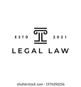 initial letter LL pillar column for legal law logo design inspiration 