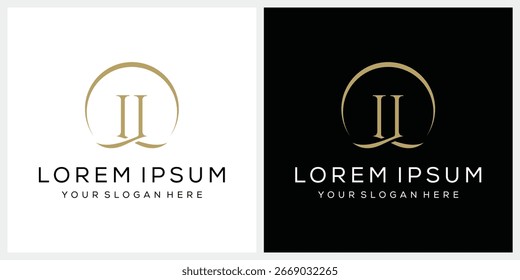 letra inicial LL serif design de logotipo de fonte, conceito de ícone gráfico de luxo