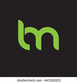 initial letter lm linked round lowercase logo green