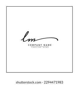 Initial Letter LM Logo - Hand Drawn Signature Logo