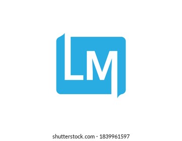 Initial Letter LM Logo or Icon Design Vector Image Template